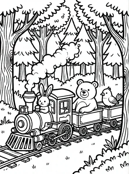 trenito animales caminando bosque