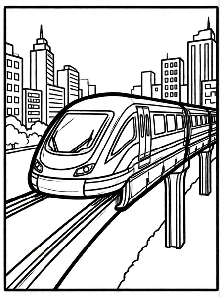 maglev futurista rieles plateados