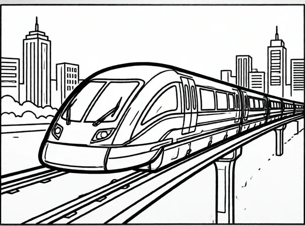 maglev futurista rieles plateados