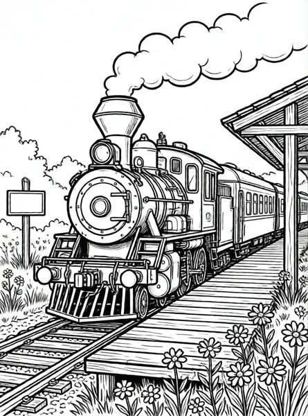 tren antiguo parada campestre tranquila