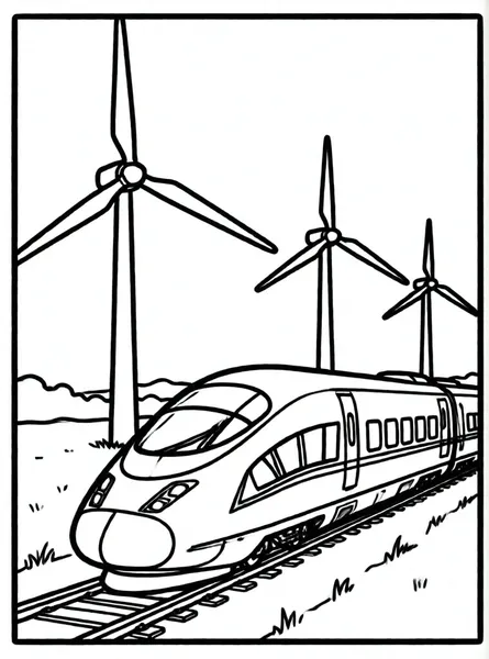 tren rápido aerogeneradores fondo