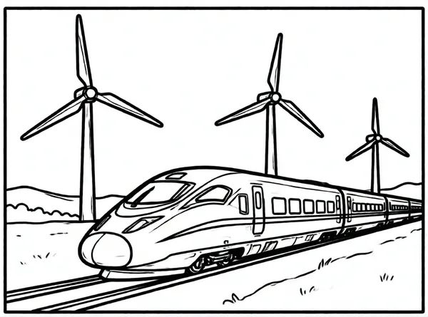 tren rápido aerogeneradores fondo