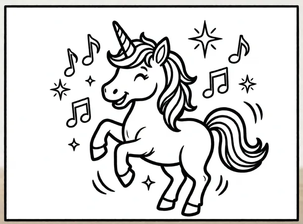 unicornio bailarín con música