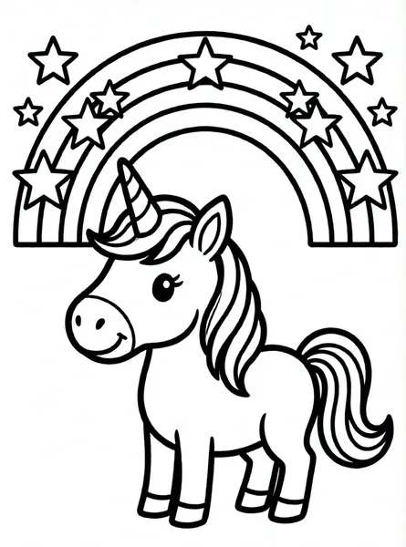 unicornio feliz bajo el arcoiris