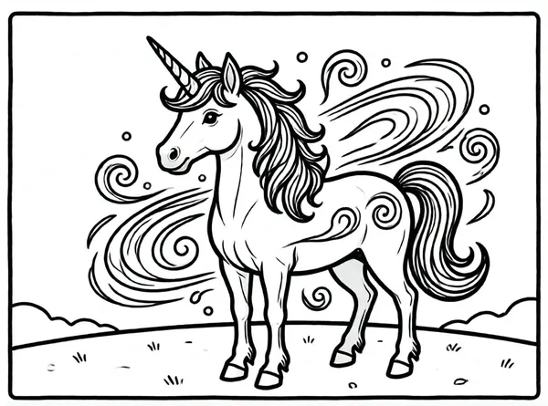 unicornio con capa de brillo mágico