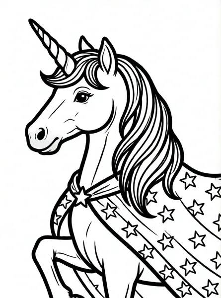 unicornio con capa estrellada