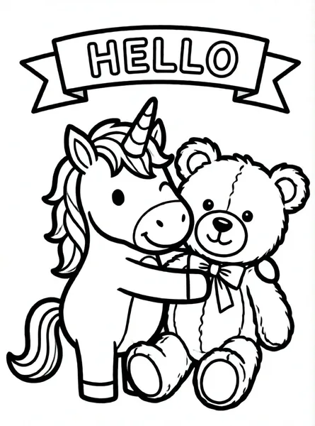 unicornio abrazando a un osito