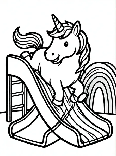unicornio feliz en arcoiris