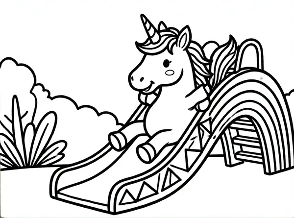 unicornio feliz en un arcoíris