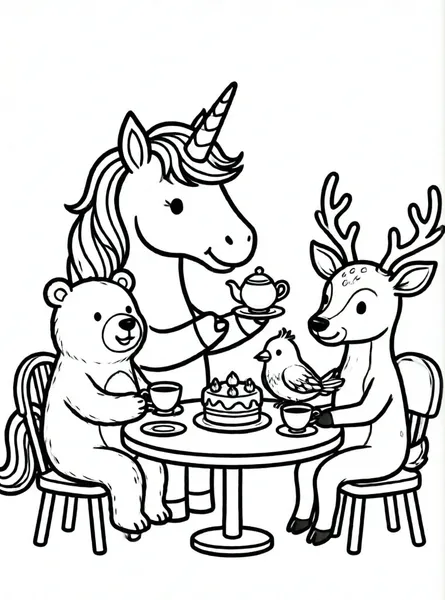 merienda de unicornio y amigos