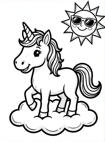 unicornio feliz en la nube