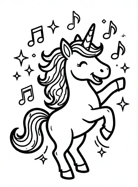 unicornio bailarín con música