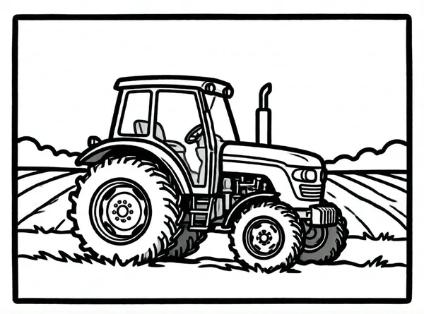 tractor en la granja