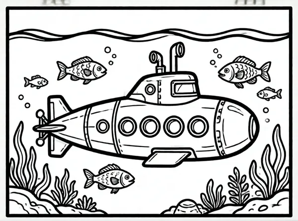 submarino bajo el mar