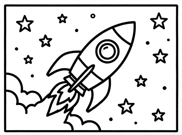 cohete espacial hacia las estrellas