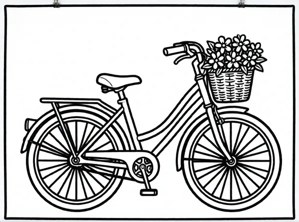 bicicleta con canasta de flores