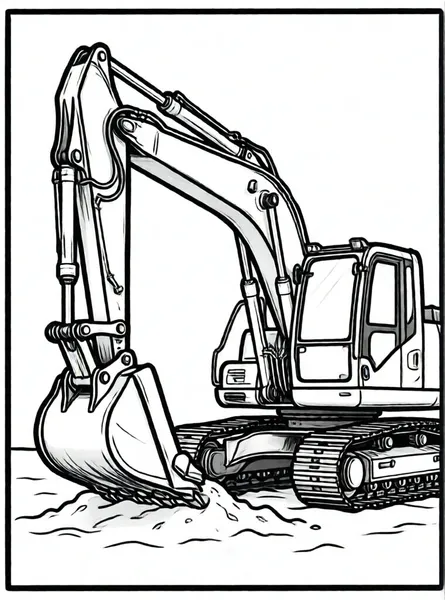 excavadora trabajando en arena