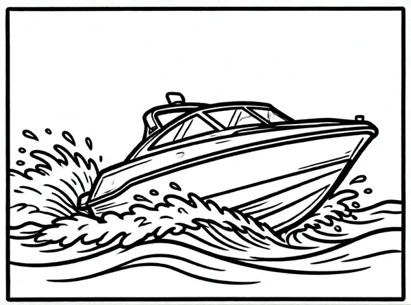 lancha motora saltando olas