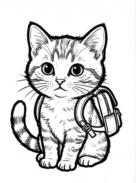 gato con mochila pequeña