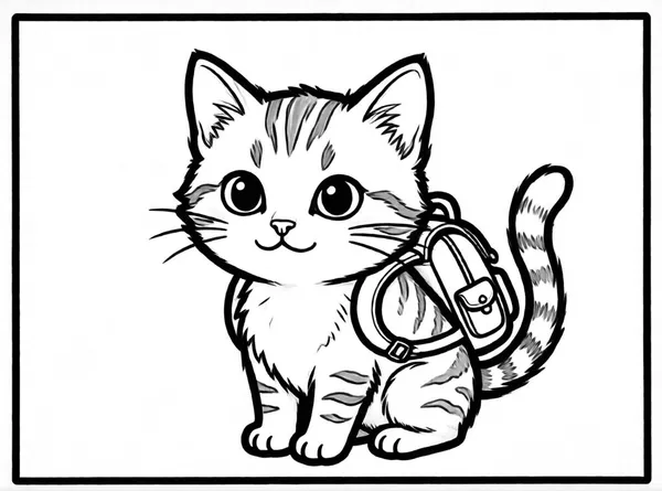 gato con mochila pequeña