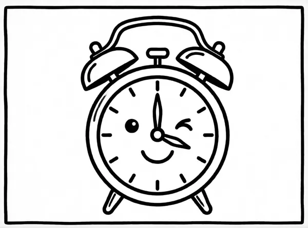 reloj despertador sonriente