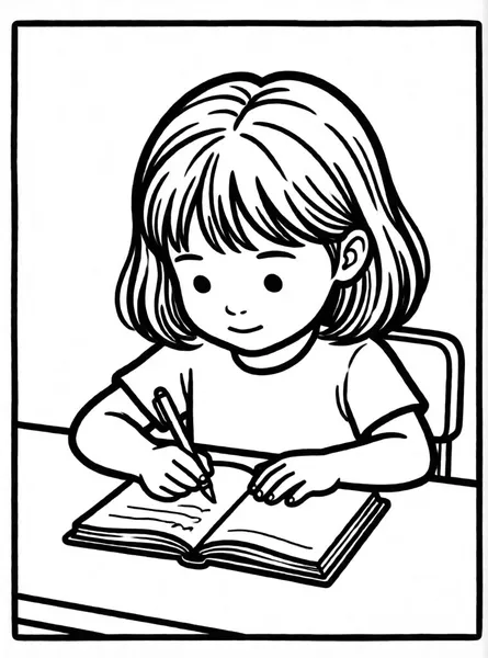 niña escribiendo en libreta