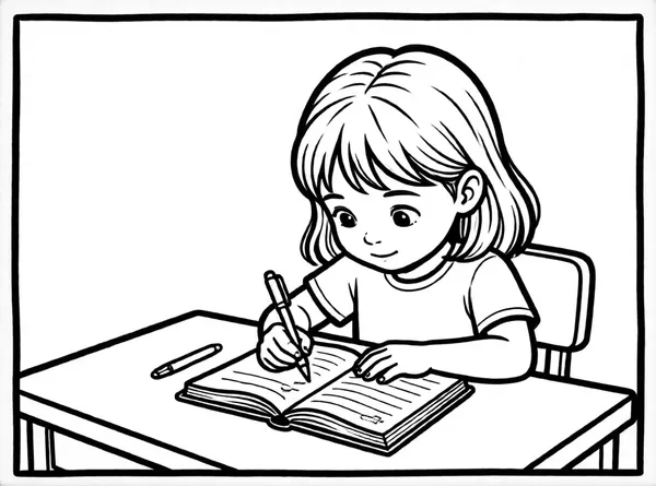 niña escribiendo en libreta