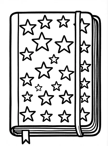 cuaderno decorado con estrellas