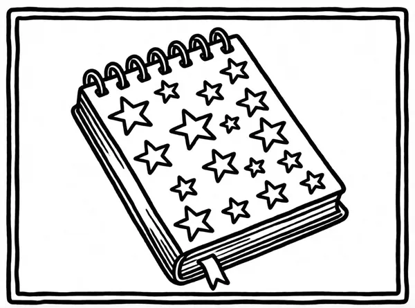cuaderno decorado con estrellas