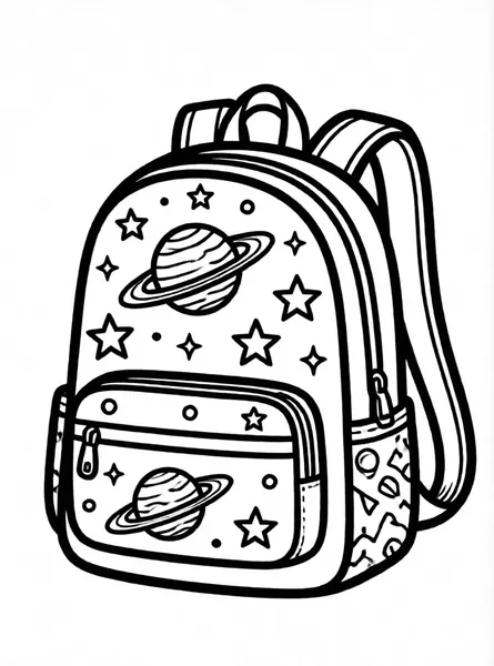 mochila de temática espacial