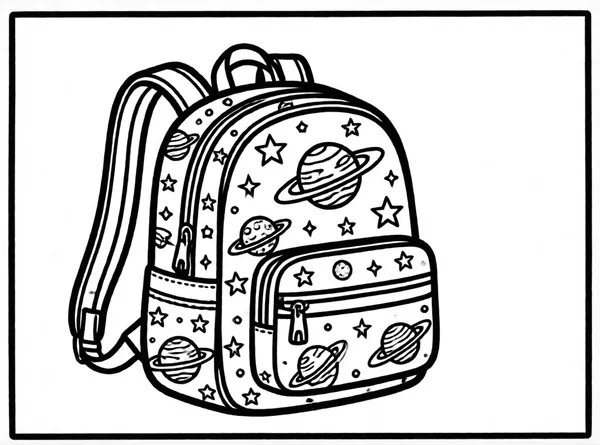 mochila de temática espacial