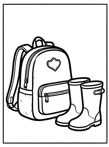 mochila y botas de lluvia