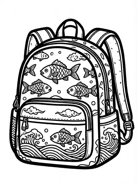 mochila con dibujos marinos