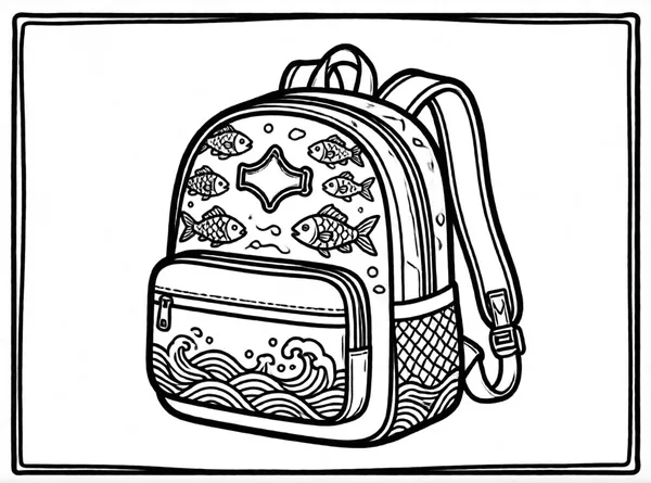 mochila con dibujos marinos