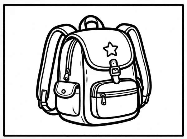 mochila llena de materiales escolares