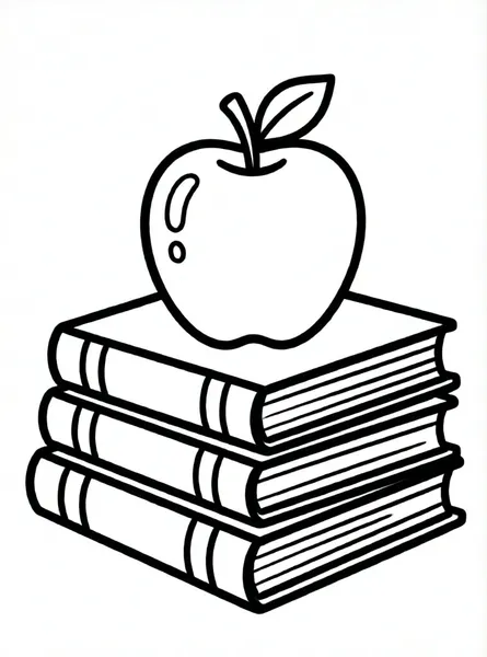 manzana sobre libros apilados