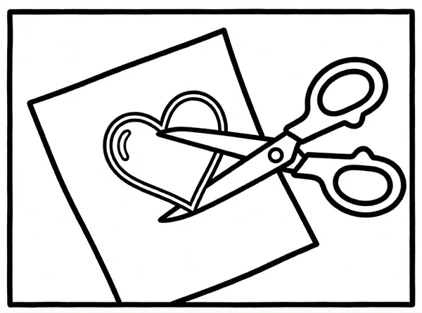 tijeras cortando papel de dibujo