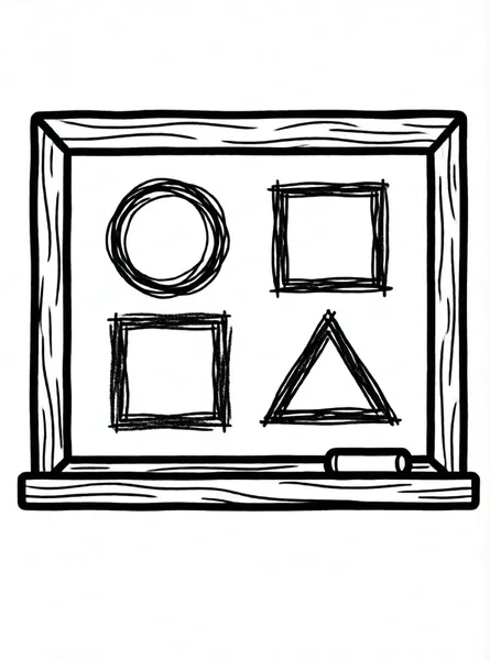 pizarra con formas geometricas
