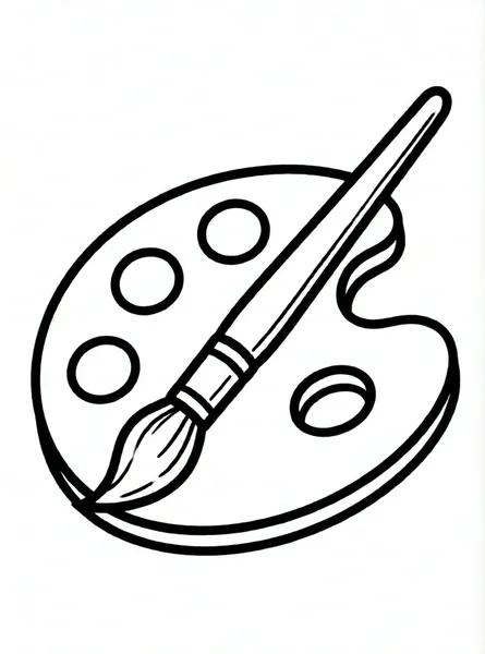 pincel pintando sobre paleta