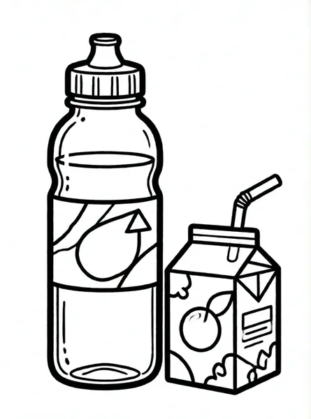 botella de agua junto a jugo