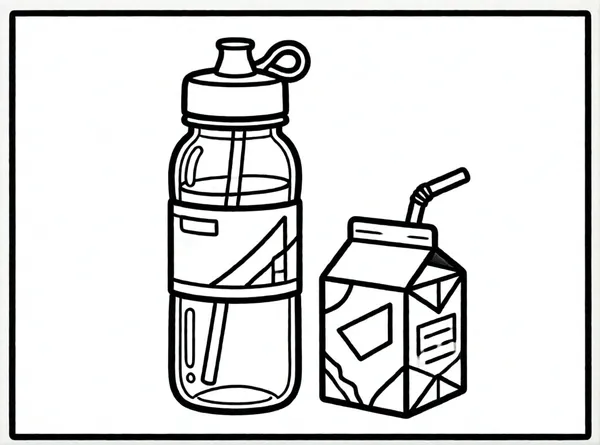 botella de agua junto a jugo