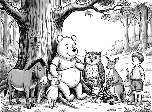 Pooh Under a Tree