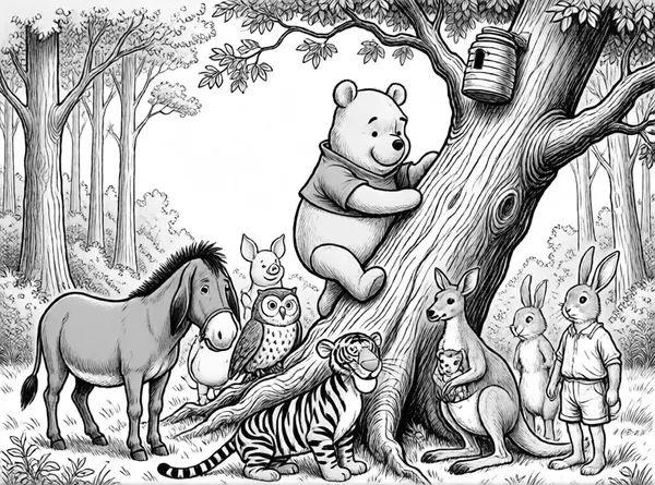 Pooh Climbs for Honey