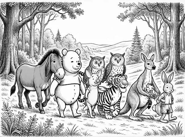 Pooh and Piglet in the Hundred Acre Woods