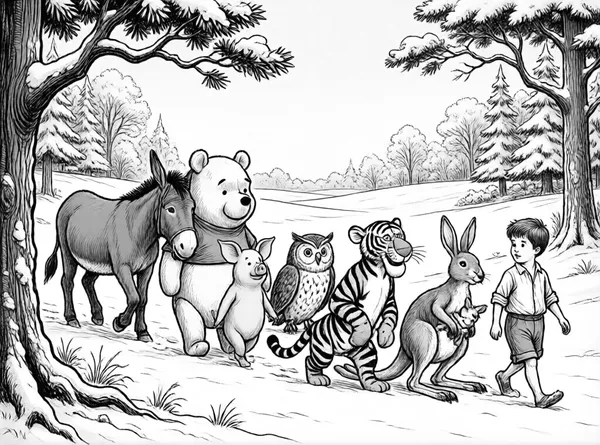 Pooh's Snowy Forest